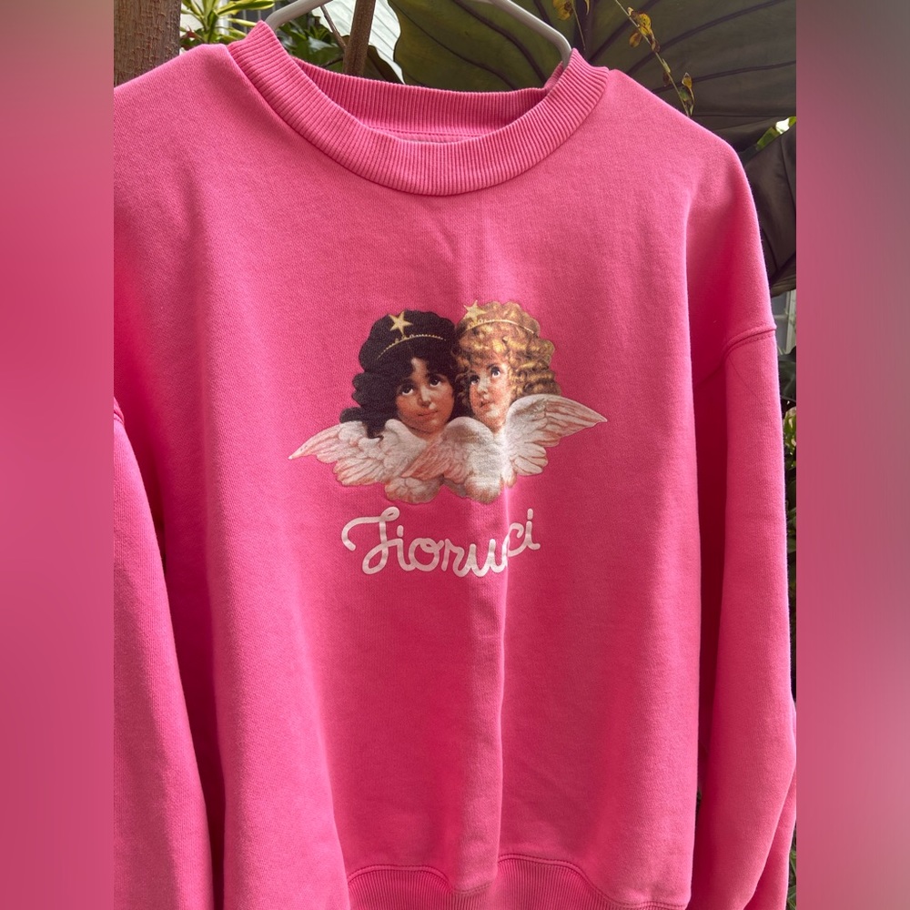 FIORUCCI relaxed sweatshirt with angels graphic in fuchsia